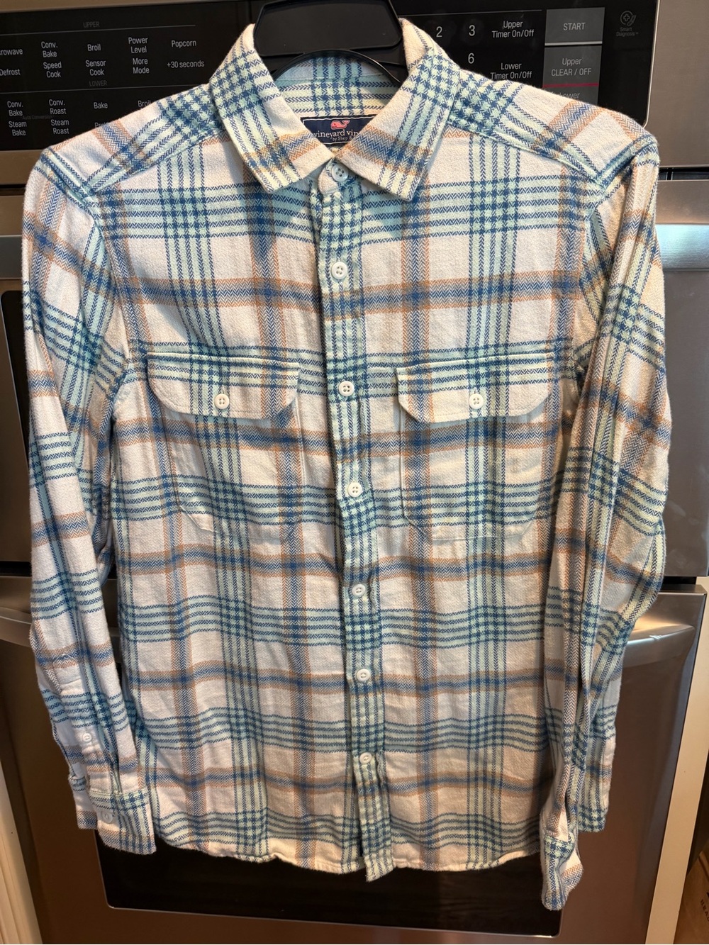 Vineyard VinesMen's Size Small Plaid Herringbone Flannel Workshirt